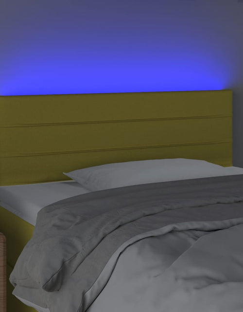Загрузите изображение в средство просмотра галереи, Tăblie de pat cu LED, verde, 80x5x78/88 cm, textil - Lando
