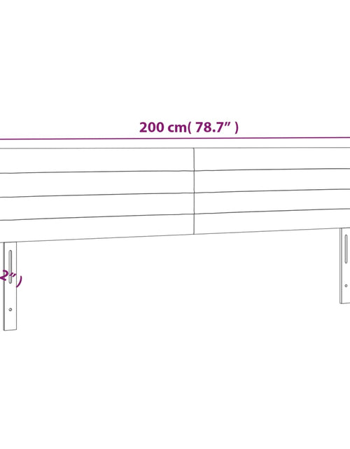 Загрузите изображение в средство просмотра галереи, Tăblie de pat cu LED, gri deschis, 200x5x78/88 cm, catifea - Lando
