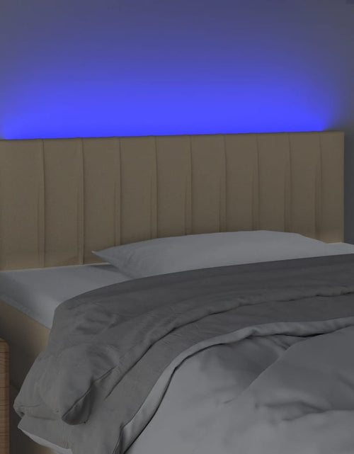 Încărcați imaginea în vizualizatorul Galerie, Tăblie de pat cu LED, crem, 80x5x78/88 cm, textil - Lando
