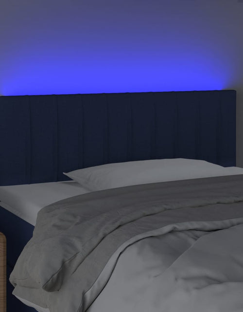 Загрузите изображение в средство просмотра галереи, Tăblie de pat cu LED, albastru, 80x5x78/88 cm, textil - Lando
