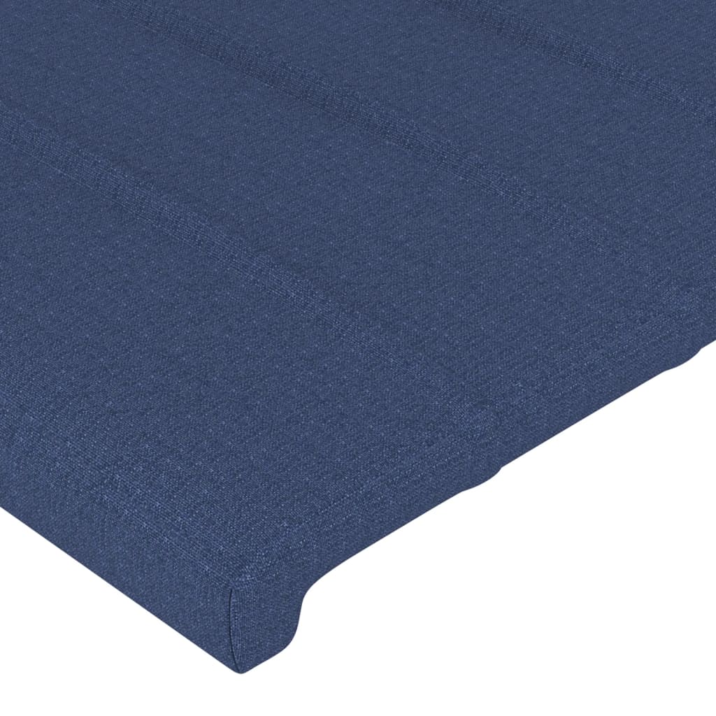 Tăblie de pat cu LED, albastru, 80x5x78/88 cm, textil - Lando