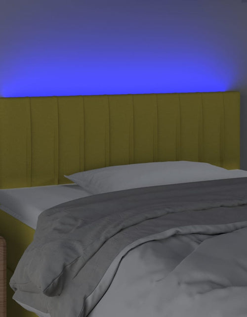 Загрузите изображение в средство просмотра галереи, Tăblie de pat cu LED, verde, 90x5x78/88 cm, textil - Lando
