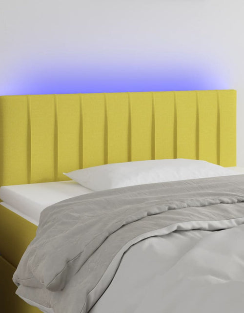 Încărcați imaginea în vizualizatorul Galerie, Tăblie de pat cu LED, verde, 90x5x78/88 cm, textil - Lando
