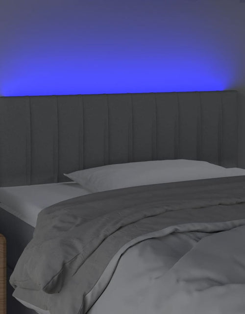 Загрузите изображение в средство просмотра галереи, Tăblie de pat cu LED, gri deschis, 100x5x78/88 cm, textil - Lando
