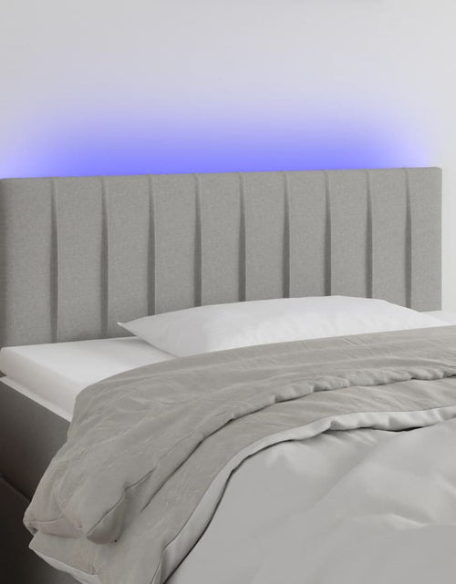 Încărcați imaginea în vizualizatorul Galerie, Tăblie de pat cu LED, gri deschis, 100x5x78/88 cm, textil - Lando
