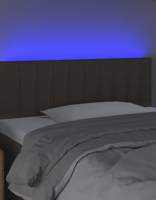 Загрузите изображение в средство просмотра галереи, Tăblie de pat cu LED, gri taupe, 100x5x78/88 cm, textil - Lando
