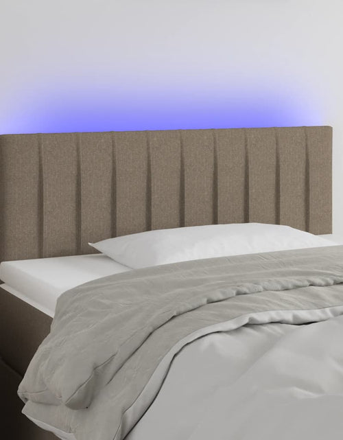 Încărcați imaginea în vizualizatorul Galerie, Tăblie de pat cu LED, gri taupe, 100x5x78/88 cm, textil - Lando
