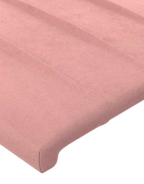Încărcați imaginea în vizualizatorul Galerie, Tăblie de pat cu LED, roz, 200x5x78/88 cm, catifea - Lando
