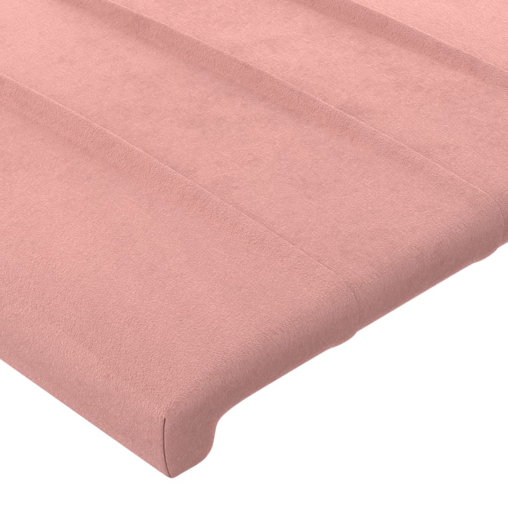 Tăblie de pat cu LED, roz, 200x5x78/88 cm, catifea - Lando