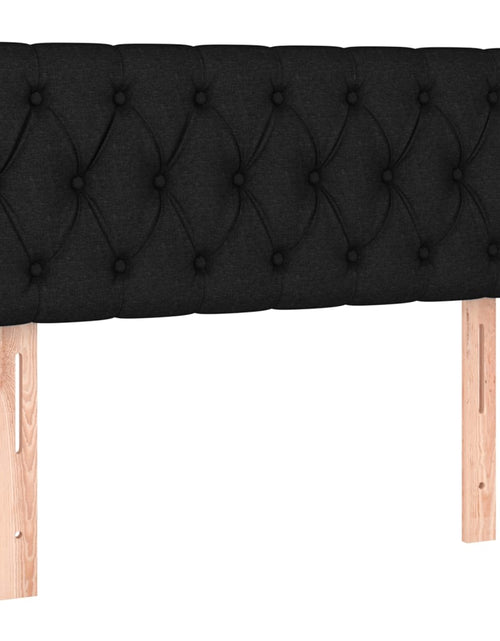 Încărcați imaginea în vizualizatorul Galerie, Tăblie de pat cu LED, negru, 90x7x78/88 cm, textil - Lando
