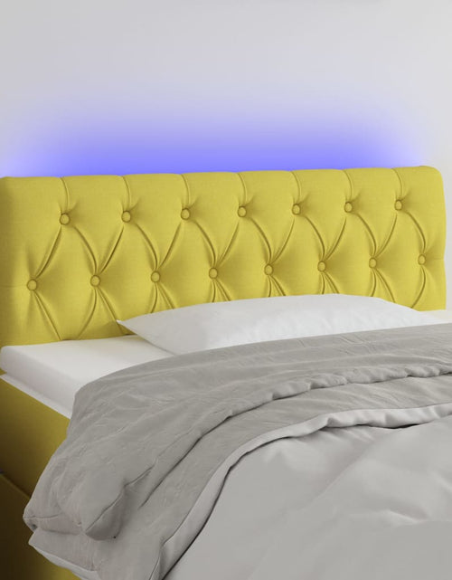 Încărcați imaginea în vizualizatorul Galerie, Tăblie de pat cu LED, verde, 90x7x78/88 cm, textil - Lando
