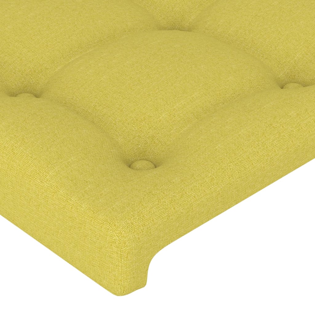 Tăblie de pat cu LED, verde, 100x5x78/88 cm, textil - Lando