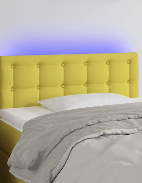 Încărcați imaginea în vizualizatorul Galerie, Tăblie de pat cu LED, verde, 100x5x78/88 cm, textil - Lando
