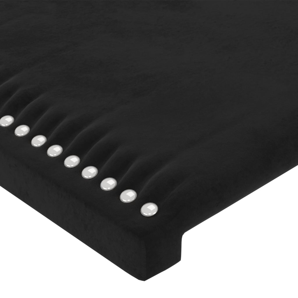 Tăblie de pat cu LED, negru, 80x5x118/128 cm, catifea - Lando