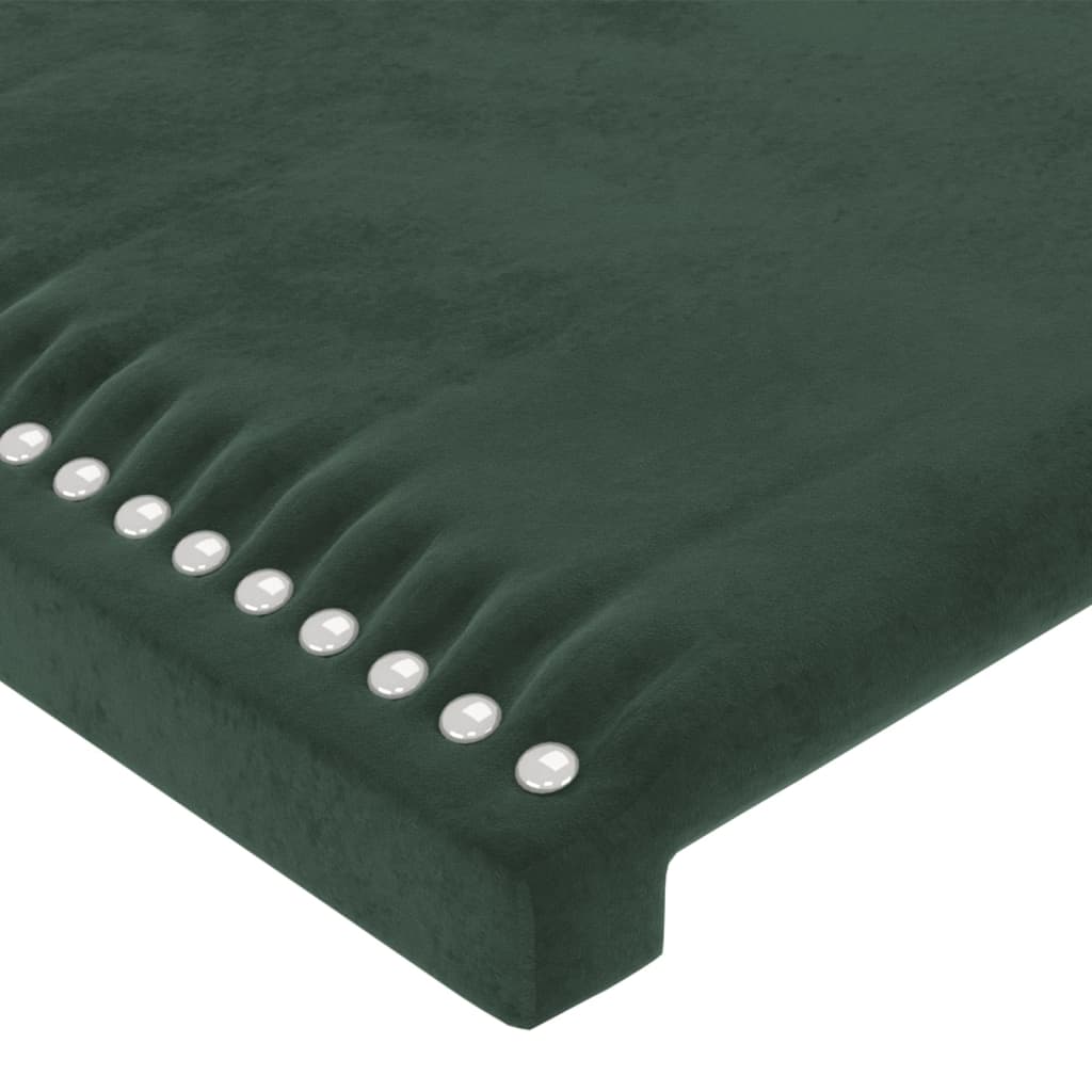 Tăblie de pat cu LED, verde închis, 80x5x118/128 cm, catifea - Lando