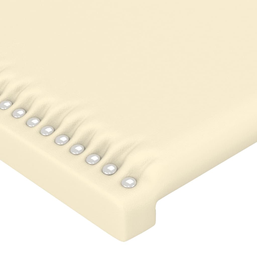 Tăblie de pat cu LED, crem, 90x5x118/128 cm, piele ecologică - Lando