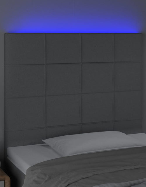 Загрузите изображение в средство просмотра галереи, Tăblie de pat cu LED, gri deschis, 80x5x118/128 cm, textil - Lando
