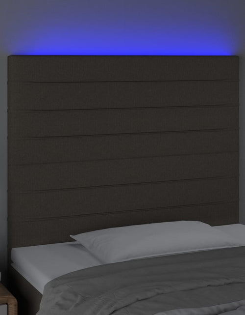 Загрузите изображение в средство просмотра галереи, Tăblie de pat cu LED, gri taupe, 100x5x118/128 cm, textil - Lando
