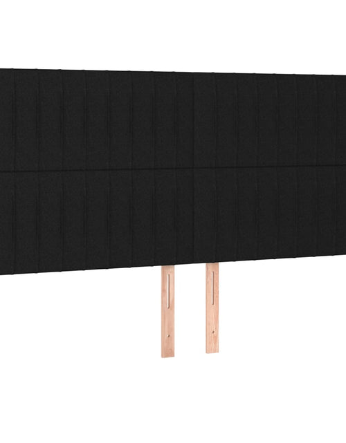 Încărcați imaginea în vizualizatorul Galerie, Tăblie de pat cu LED, negru, 200x5x118/128 cm, textil - Lando
