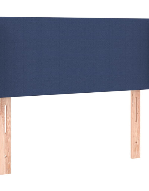 Încărcați imaginea în vizualizatorul Galerie, Tăblie de pat cu LED, albastru, 83x16x78/88 cm, textil - Lando
