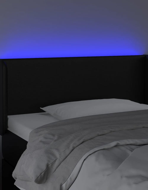Încărcați imaginea în vizualizatorul Galerie, Tăblie de pat cu LED, negru, 93x16x78/88 cm, piele ecologică - Lando
