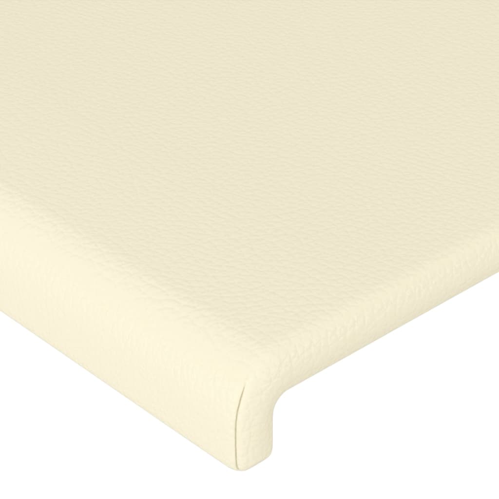 Tăblie de pat cu LED, crem, 93x16x78/88 cm, piele ecologică - Lando