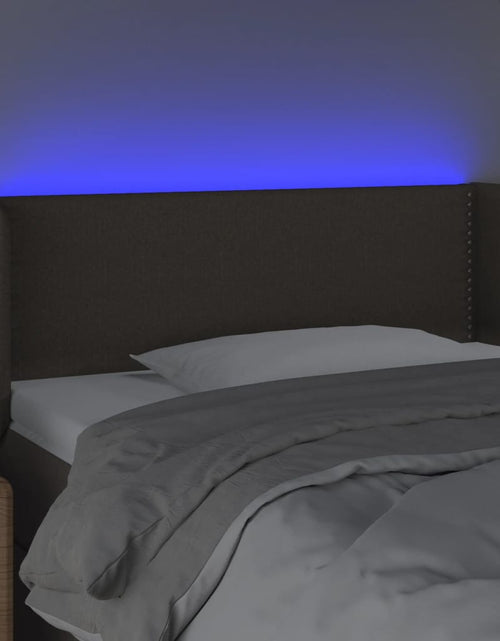 Încărcați imaginea în vizualizatorul Galerie, Tăblie de pat cu LED, gri taupe, 93x16x78/88 cm, textil - Lando
