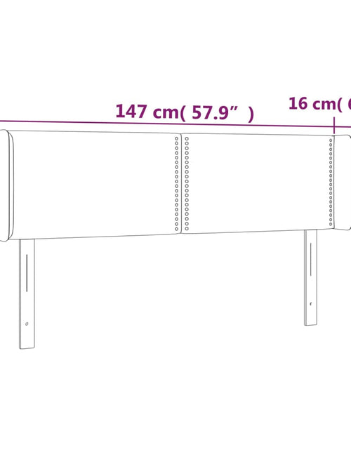 Загрузите изображение в средство просмотра галереи, Tăblie de pat cu LED, alb, 147x16x78/88 cm, piele ecologică - Lando
