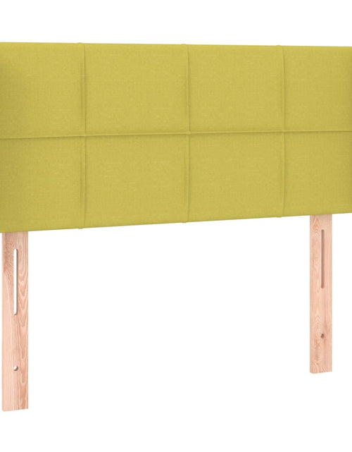 Încărcați imaginea în vizualizatorul Galerie, Tăblie de pat cu LED, verde, 103x16x78/88 cm, textil - Lando
