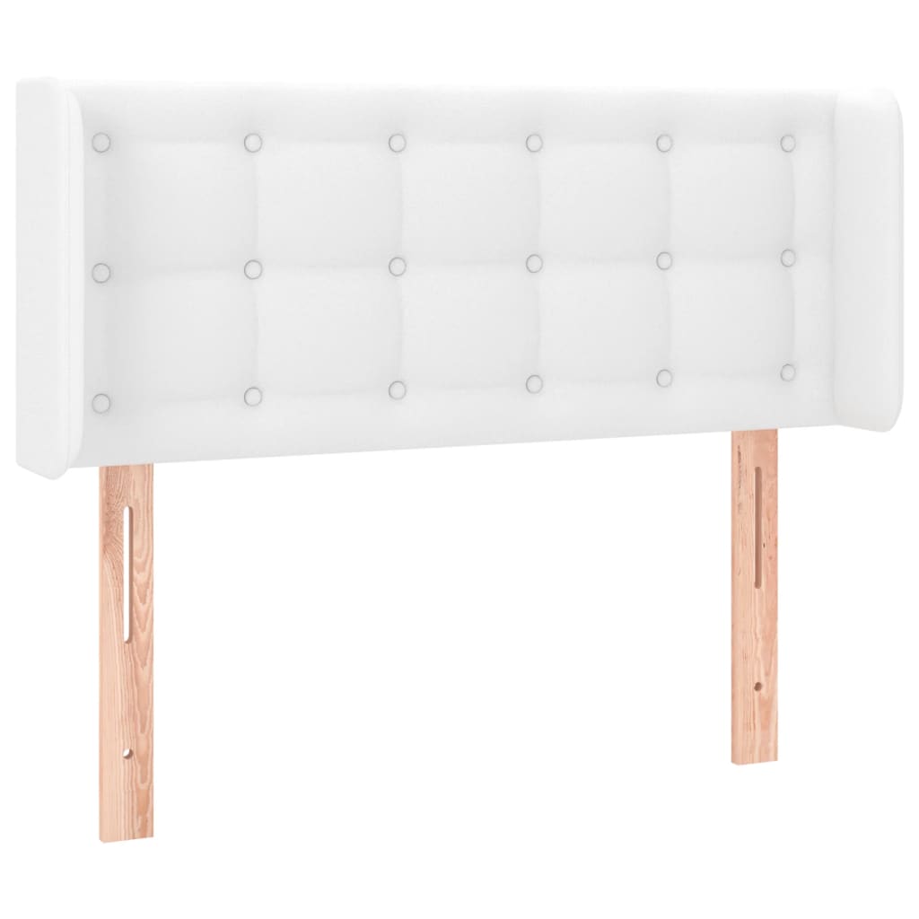 Tăblie de pat cu LED, alb, 83x16x78/88 cm, piele ecologică - Lando