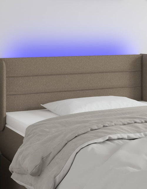 Загрузите изображение в средство просмотра галереи, Tăblie de pat cu LED, gri taupe, 83x16x78/88 cm, textil - Lando
