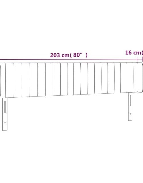 Загрузите изображение в средство просмотра галереи, Tăblie de pat cu LED, gri deschis, 203x16x78/88 cm, catifea - Lando
