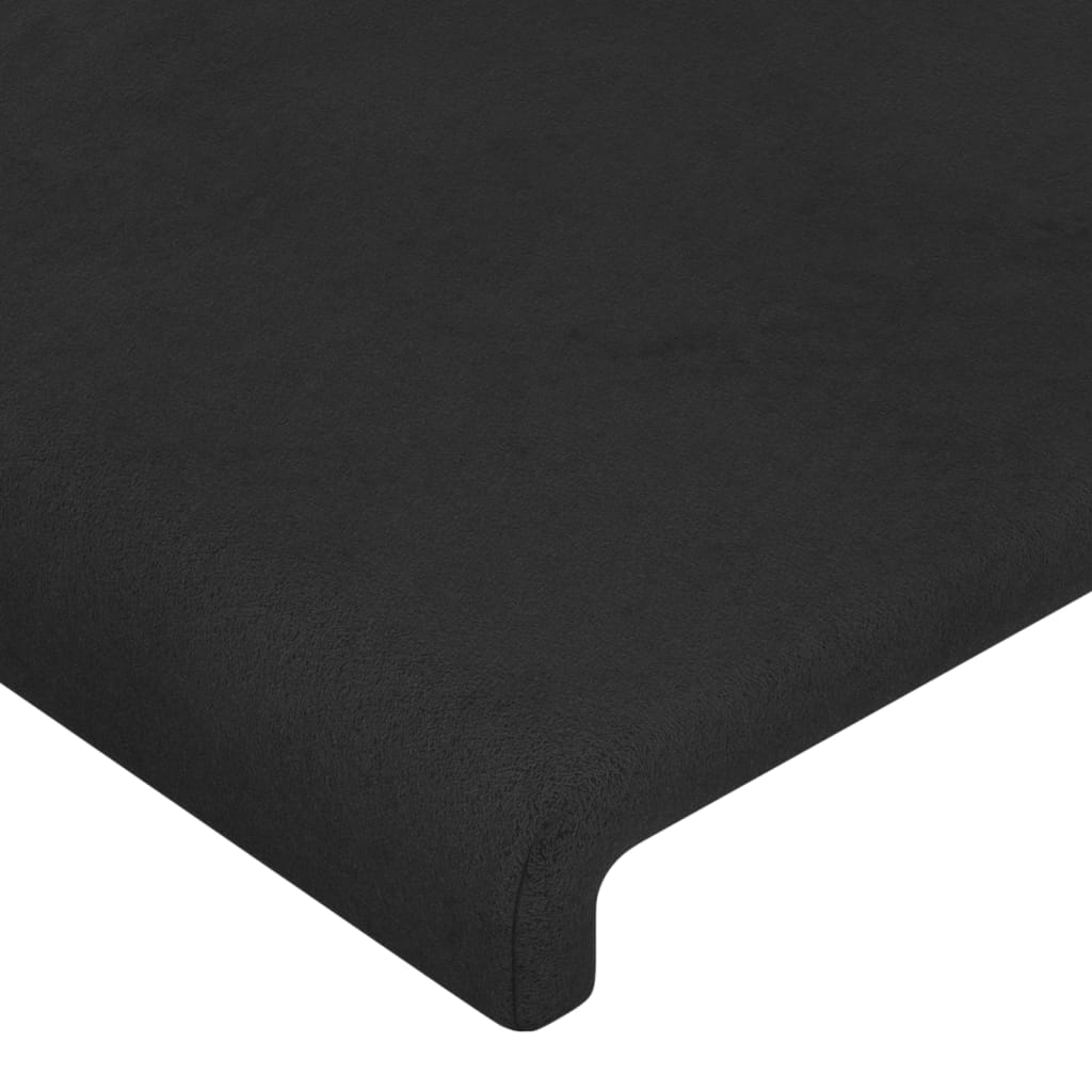Tăblie de pat cu LED, negru, 103x16x118/128 cm, catifea - Lando
