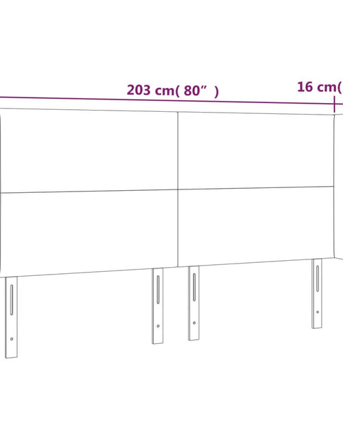 Încărcați imaginea în vizualizatorul Galerie, Tăblie de pat cu LED, alb, 203x16x118/128 cm, piele ecologică - Lando
