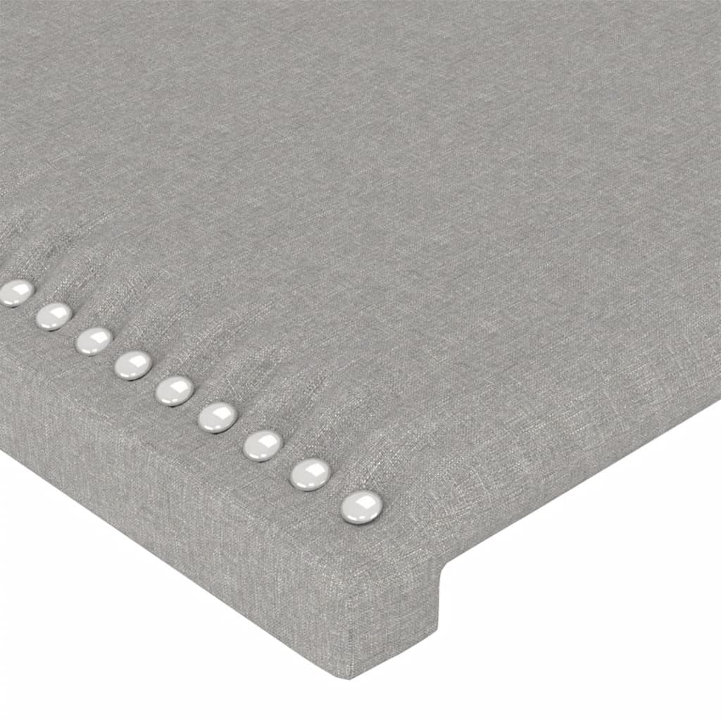 Tăblie de pat cu LED, gri deschis, 83x16x118/128 cm, textil - Lando