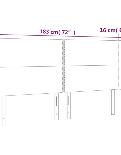 Загрузите изображение в средство просмотра галереи, Tăblie de pat cu LED, gri închis, 183x16x118/128 cm, textil - Lando
