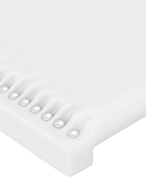 Încărcați imaginea în vizualizatorul Galerie, Tăblie de pat cu LED, alb, 103x16x118/128 cm, piele ecologică - Lando
