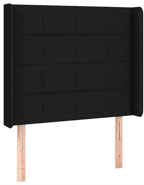 Încărcați imaginea în vizualizatorul Galerie, Tăblie de pat cu LED, negru, 93x16x118/128 cm, textil - Lando

