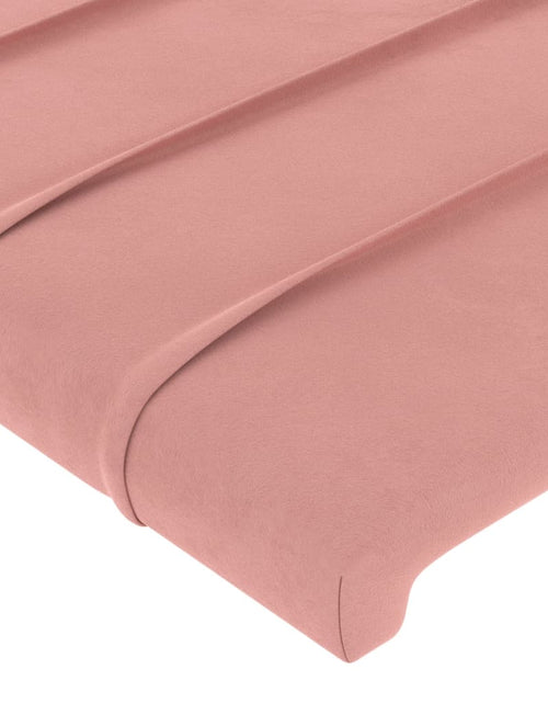 Încărcați imaginea în vizualizatorul Galerie, Tăblie de pat cu LED, roz, 203x16x118/128 cm, catifea - Lando
