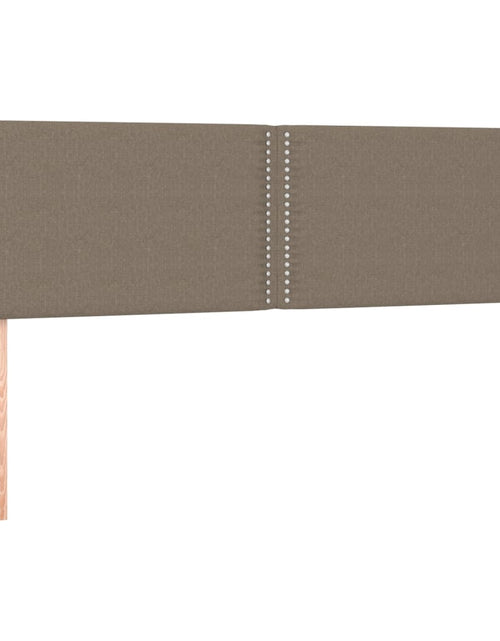 Încărcați imaginea în vizualizatorul Galerie, Pat continental cu saltea gri taupe 140x200 cm material textil - Lando
