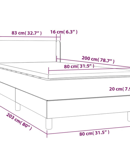 Загрузите изображение в средство просмотра галереи, Pat box spring cu saltea, alb, 80x200 cm, piele ecologică - Lando
