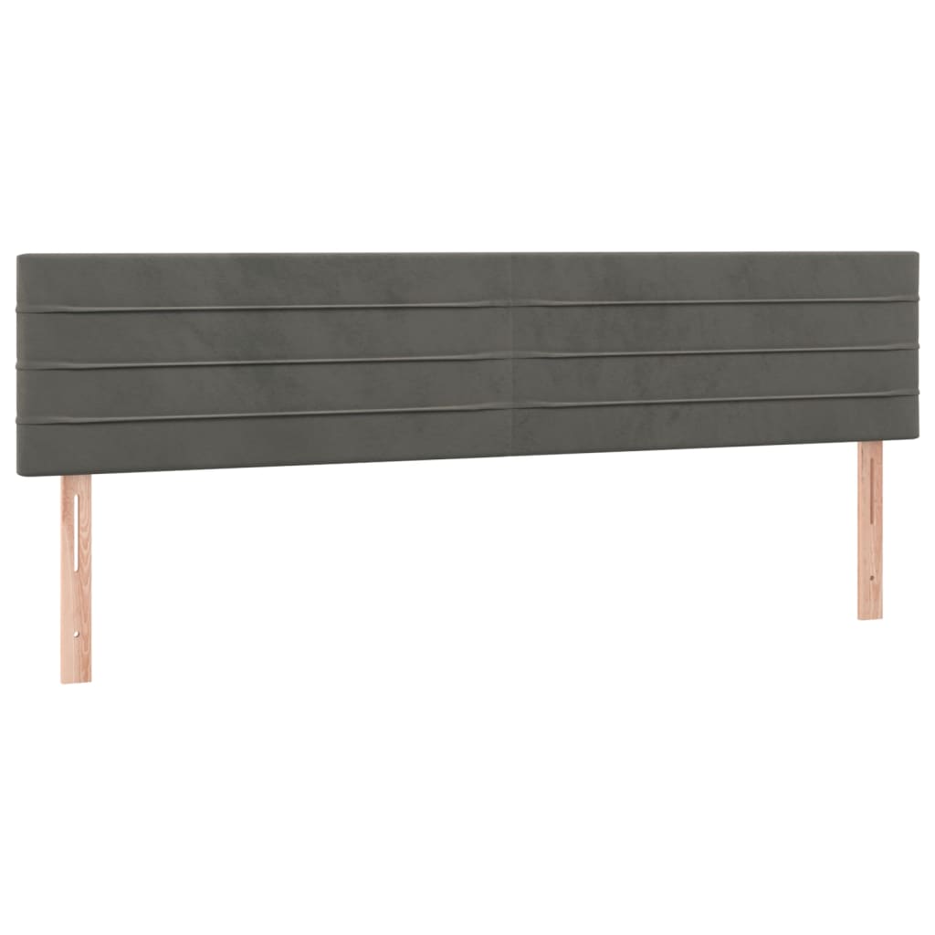 Pat box spring cu saltea, gri închis, 180x200 cm, catifea - Lando