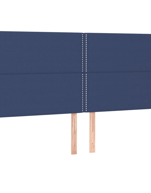 Încărcați imaginea în vizualizatorul Galerie, Pat box spring cu saltea, albastru, 200x200 cm, textil - Lando
