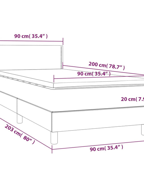 Загрузите изображение в средство просмотра галереи, Pat cu arcuri, saltea și LED, maro, 90x200 cm, piele ecologică - Lando
