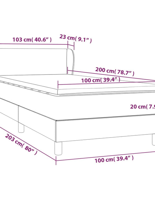 Încărcați imaginea în vizualizatorul Galerie, Pat box spring cu saltea, crem, 100x200 cm, textil - Lando
