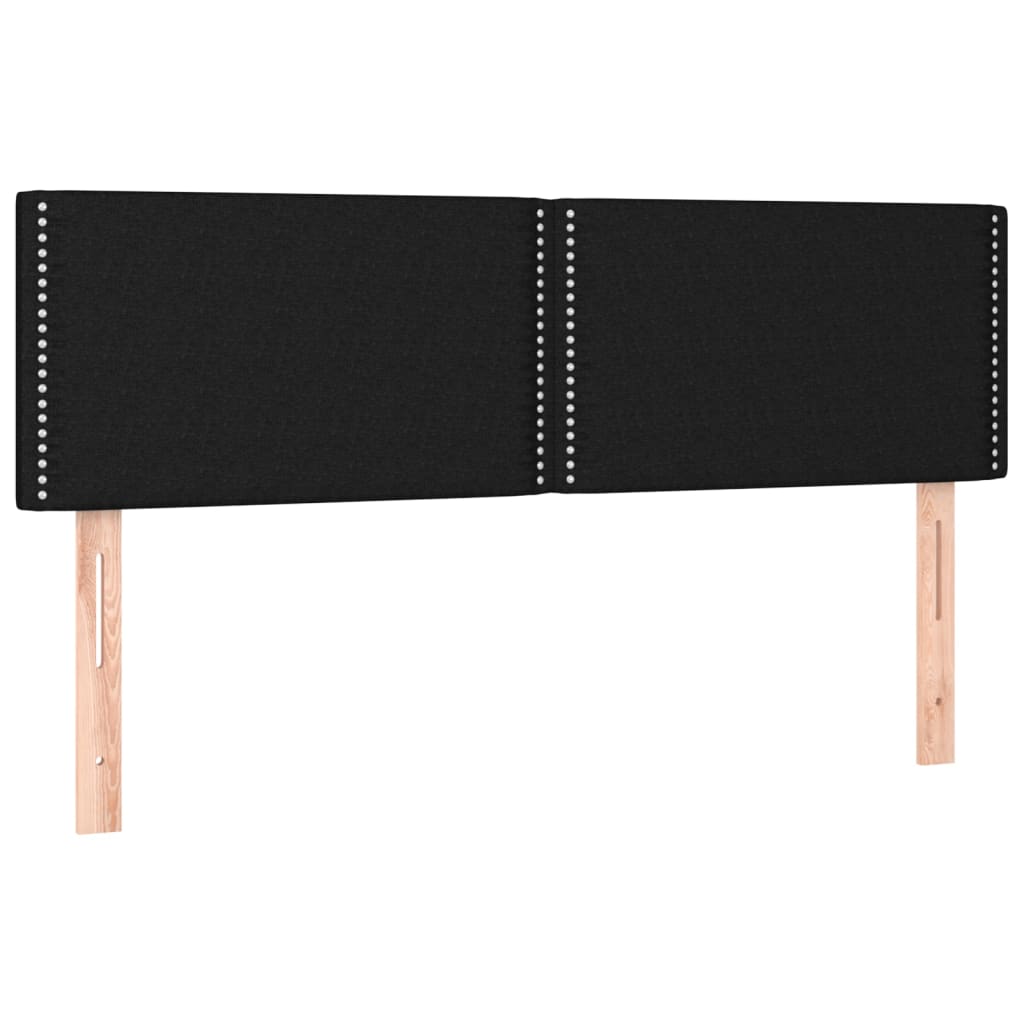 Pat box spring cu saltea, negru, 140x200 cm, material textil - Lando