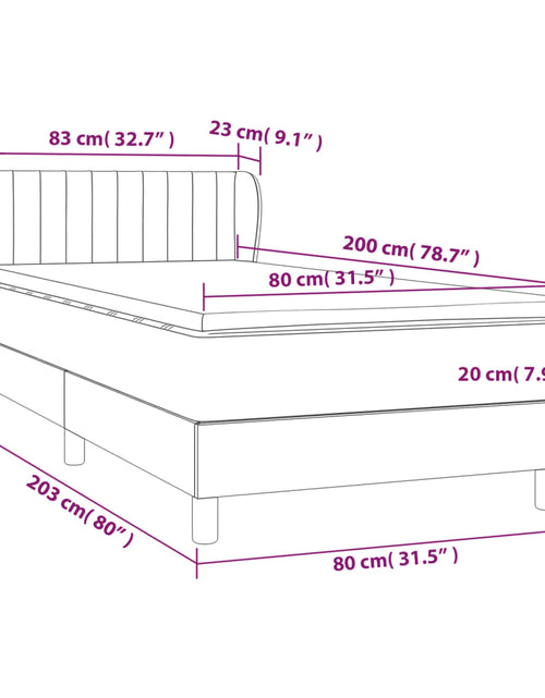 Загрузите изображение в средство просмотра галереи, Pat box spring cu saltea, gri închis, 80x200 cm, textil - Lando
