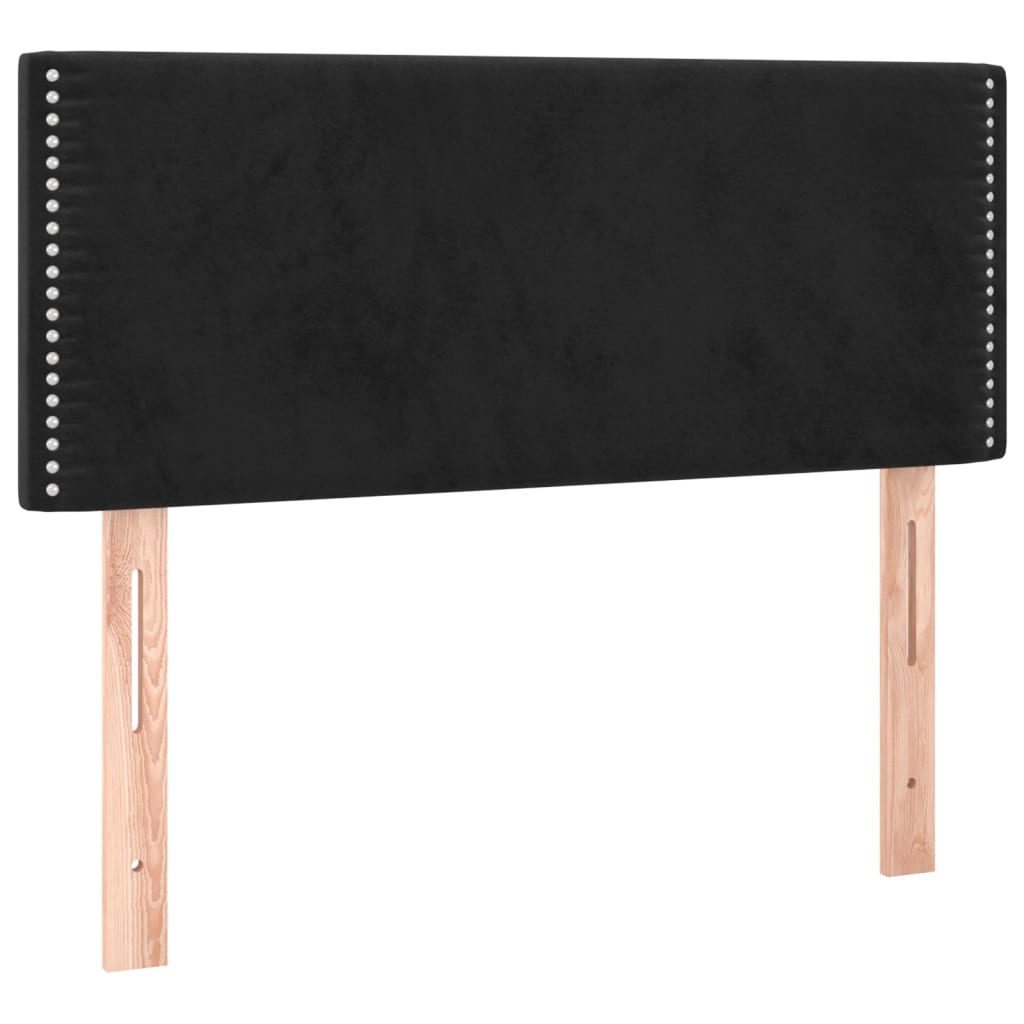 Pat box spring cu saltea, negru, 80x200 cm, catifea - Lando