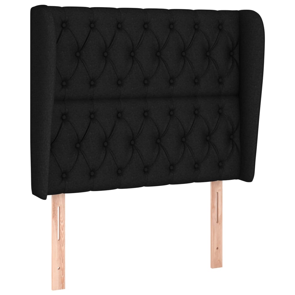 Pat box spring cu saltea, negru, 90x190 cm, textil - Lando