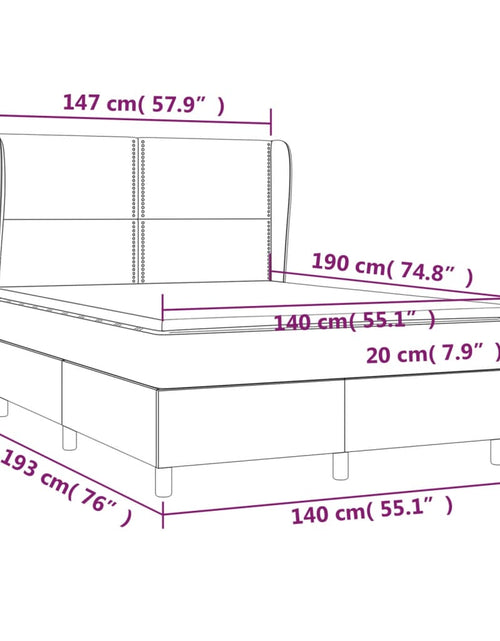 Загрузите изображение в средство просмотра галереи, Pat box spring cu saltea, cappuccino, 140x190cm piele ecologică - Lando
